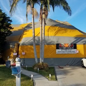 Front view of Tiger Termite fumigating Chino Hills house